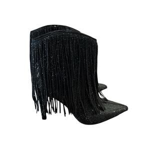 I.N.C. International Concepts Sahoj Western Fringe Rhinestone  Booties NEW 5